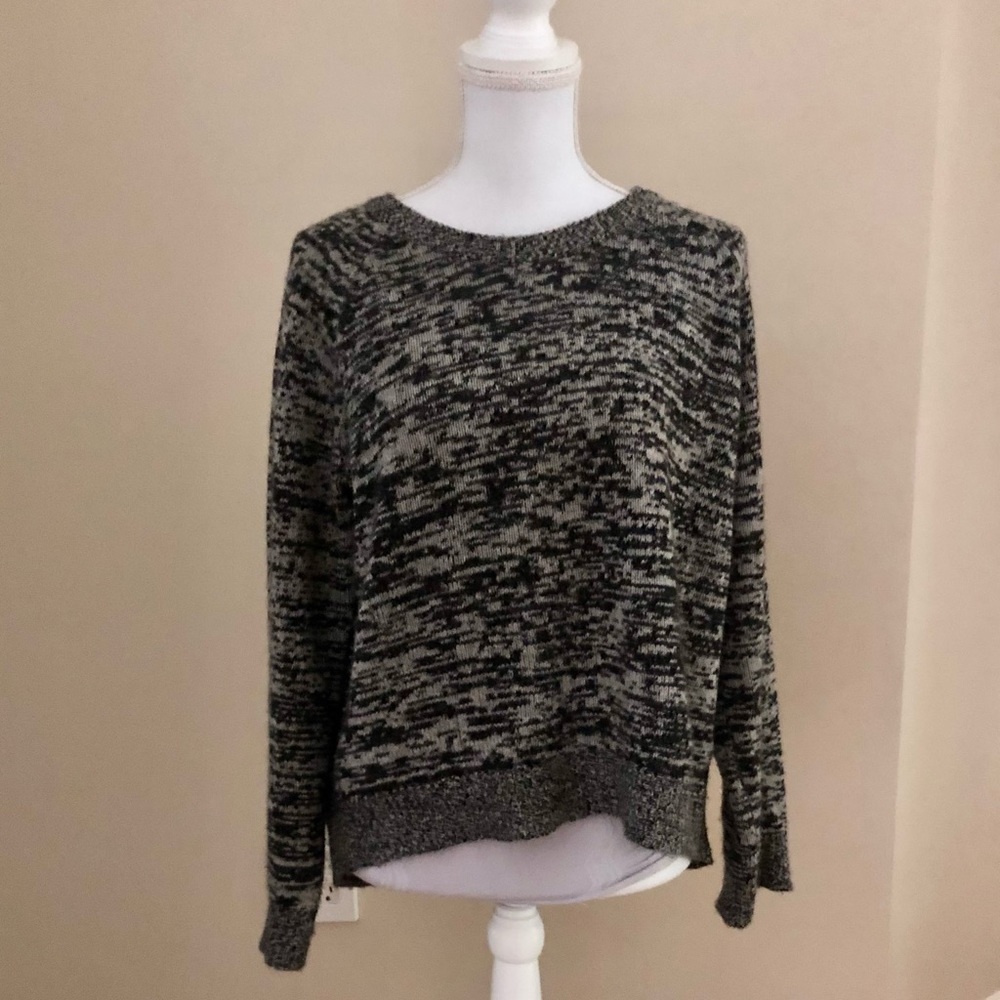 360 Cashmere Pleat Back Oversized Wool and Cashmere Sweater Large